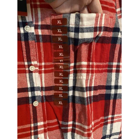 Gap Women’s Flannel Shirt Sz XL Large Red Black White Plaid Boyfriend Button Up - Picture 3 of 9